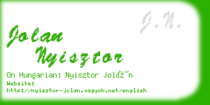 jolan nyisztor business card